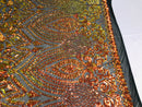 Shiny Pattern Sequins - Iridescent Aqua - 4 Way Stretch Multi Pattern Net Design Fashion Fabric
