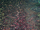 Shiny Pattern Sequins - Iridescent Rainbow - 4 Way Stretch Multi Pattern Net Design Fashion Fabric