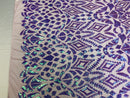 Shiny Pattern Sequins - Iridescent Lilac - 4 Way Stretch Multi Pattern Net Design Fashion Fabric