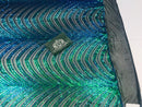 Sequins in Lines - Jade Green / Blue - Iridescent 4 Way Stretch Two Tone Color Design Sequins Fabric