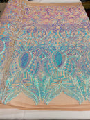 Royalty Sequin Fabric -  4 Way Stretch Royalty Mermaid Design - Pick Color - 25 Yards Roll