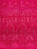 Royalty Sequin Fabric -  4 Way Stretch Royalty Mermaid Design - Pick Color - 25 Yards Roll