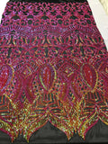 Royalty Sequin Fabric -  4 Way Stretch Royalty Mermaid Design - Pick Color - 25 Yards Roll