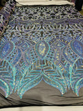 Royalty Sequin Fabric -  4 Way Stretch Royalty Mermaid Design - Pick Color - 25 Yards Roll