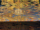Big Damask Sequins Fabric - Orange on Black - 4 Way Stretch Damask Sequins Design Fabric By Yard