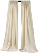 5 Feet x 10 Feet - Ivory -  Polyester Backdrop Drape Curtains, Polyester Poplin Backdrop 1 Pair