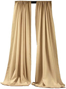 5 Feet x 10 Feet - Khaki - Polyester Backdrop Drape Curtains, Polyester Poplin Backdrop 1 Pair