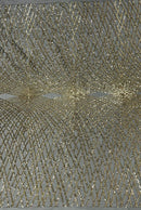 2 Way Stretch Diamond Fabric - Light Gold on Black Mesh - Geometric Diamond Design on Mesh By The Yard