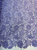 Guipure Lace Fabric - Lilac - Floral Bridal Lace Guipure By Yard