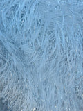 Metallic Eyelash Fabric  - Feather/Eyelash/Fringe Design on Mesh Sold By Yard