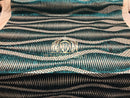 4 Way Stretch - Teal  - Horizontal Line Design Sequins On Stretch Mesh By The Yard