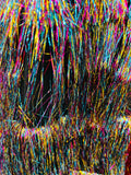 Metallic Fringe Eyelash Design - Embroidered 2 Way Stretch Fancy Fringe By Yard