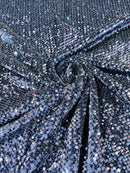 Stretch Velvet Sequins Fabric - Navy Blue - Velvet Sequins 2 Way Stretch 58/60” By Yard