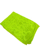 Damask Line Pattern - Neon Lime Green - 4 Way Stretch Damask Sequins Line Fabric Sold By Yard