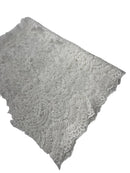 Beaded Flower Cluster Fabric -  Off-White - Embroidered Beaded Fancy Border Floral Fabric Sold By Yard