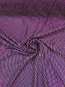 Power Mesh Rhinestone Fabric - Plum - 4 Way Stretch Power Mesh Fabric Crystal Stones By Yard