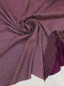 Power Mesh Rhinestone Fabric - Plum - 4 Way Stretch Power Mesh Fabric Crystal Stones By Yard