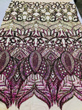 Royalty Sequin Fabric -  4 Way Stretch Royalty Mermaid Design - Pick Color - 25 Yards Roll