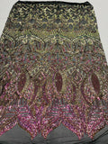 Royalty Sequin Fabric -  4 Way Stretch Royalty Mermaid Design - Pick Color - 25 Yards Roll