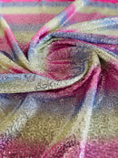 Mini Glitz Sequins - Pastel Rainbow (Straight Lines) - Shiny Sequins Mesh Fabric Sold By Yard