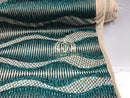 4 Way Stretch - Teal  - Horizontal Line Design Sequins On Stretch Mesh By The Yard