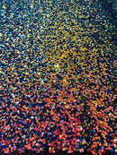 Multi-Color Sequins Mesh - Rainbow - Shiny Sequins Design on Spandex Mesh Fabric By Yard