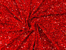 Velvet Stretch Sequins - 2 Way Stretch Sequins on Velvet Fabric 58/60” - Pick Color - 30 Yard Roll
