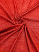 Shimmer Glitter Fabric - Red - Luxury Sparkle Stretch Solid Fabric Sold By Yard