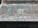 4 Way Stretch - Silver and Teal - Two Tone Flower Design Sequins On Stretch Mesh By The Yard