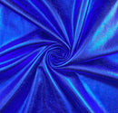 Metallic Foil Spandex Fabric - Royal Blue - Spandex Lame Shiny Fabric 2 Way Stretch Sold By Yard