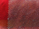 Iridescent Rhinestones Fabric On Stretch Net Fabric, Fish Net with Crystal Stones by yard