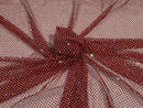 Iridescent Rhinestones Fabric On Stretch Net Fabric, Fish Net with Crystal Stones by yard