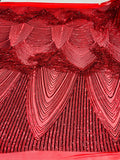 Fringe Sequins - Dangle 4 Way Stretch Fancy Sequins Fabric Sold By The Yard