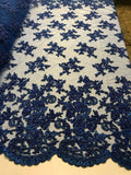 Beaded Bridal Lace, Sold By The Yard Embroidered Floral Wedding Beaded Fabric with Sequin