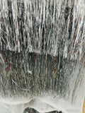 Metallic Fringe Eyelash Design - Embroidered 2 Way Stretch Fancy Fringe By Yard