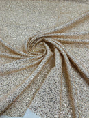 3D Beaded Lace Fabric - Skin / Gold - Heavy Embroidery Handmade Lace, Beaded Fabric By Yard