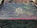 Iridescent - Rainbow - Sequins 4 Way Stretch Fabric Embroidered On Mesh Sold By The Yard