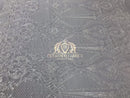 Sequins - White - 4 Way Stretch Fancy Fabric Embroidered On Mesh Sold By The Yard