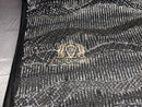4 Way Stretch - Black and Silver - Horizontal Line Design Sequins On Stretch Mesh By The Yard