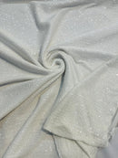Mille Striped Stretch Sequins - White - 4 Way Stretch Spandex Sequins Striped Fabric By The Yard