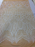 Royalty Sequin Fabric -  4 Way Stretch Royalty Mermaid Design - Pick Color - 25 Yards Roll