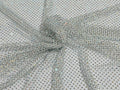 Fish Net Spandex Rhinestone Fabric - Solid Spandex Fish Net Rhinestones Fabric Sold by Yard