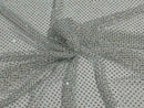 Iridescent Rhinestones Fabric On Stretch Net Fabric, Fish Net with Crystal Stones by yard