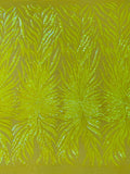 Angel Wing Sequin Design - 4 Way Stretch Wing Patterns Embroidered Sequins Fabric - 25 Yard Roll