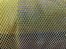 Iridescent Rhinestones Fabric On Stretch Net Fabric, Fish Net with Crystal Stones by yard
