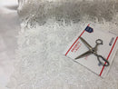 Guipure Lace Fabric - Ivory - Embroidered Bridal Wedding Dress Design Fabrics Sold By The Yard