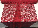 Guipure Lace Fabric Burgundy - Embroidered Floral Bridal Lace Guipure Wedding Dress By The Yard
