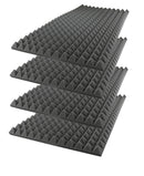 2"X24"X48" Charcoal Acoustic Foam Sound Absorption Pyramid Studio Treatment Wall Panel (4 Pack)