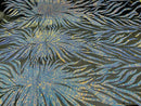 Iridescent Fabric - Blue - Wing Line Design 4 Way Stretch Mesh Lace Fabric By Yard