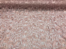 Guipure Lace Fabric Blush Rose - Embroidered Floral Bridal Lace Guipure Wedding Dress By The Yard